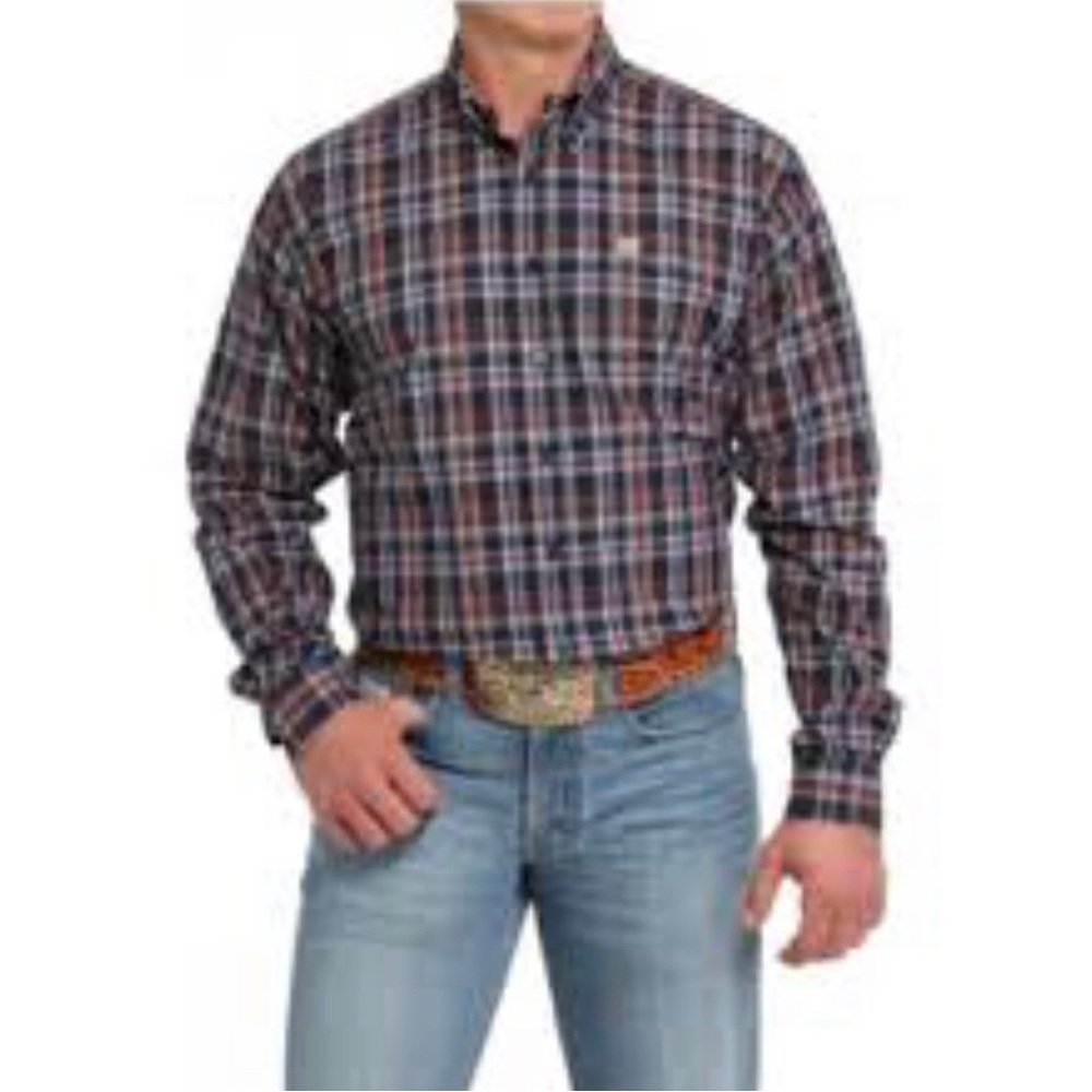 Cinch Men's Plaid Button-Down Shirt Size Large